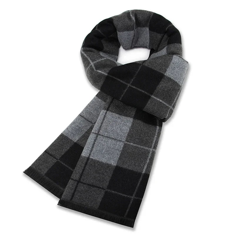 Men's Plaid Wool Winter Scarf