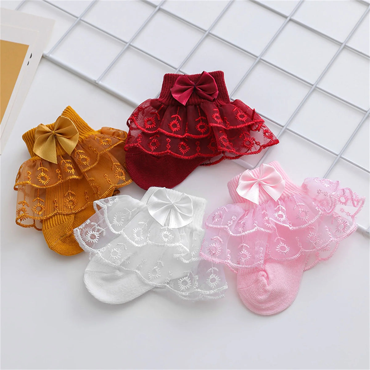 Baby Girls Ruffle Lace Socks