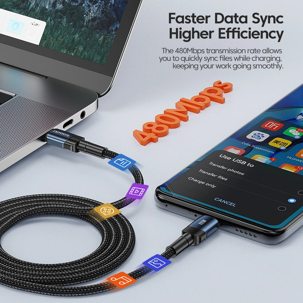⚡ Toocki 100W USB-C Fast Charging Cable