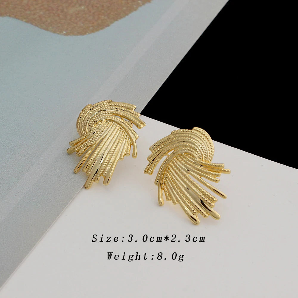 Gold Irregular Statement Stud Earrings