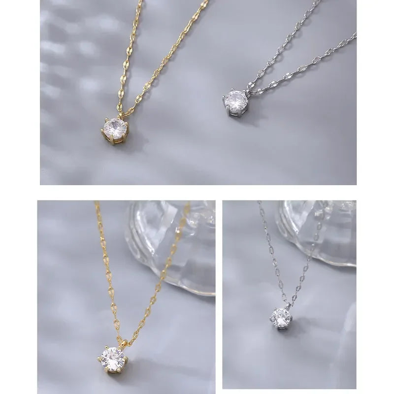 💎 Silver AAA Zircon Choker Necklace