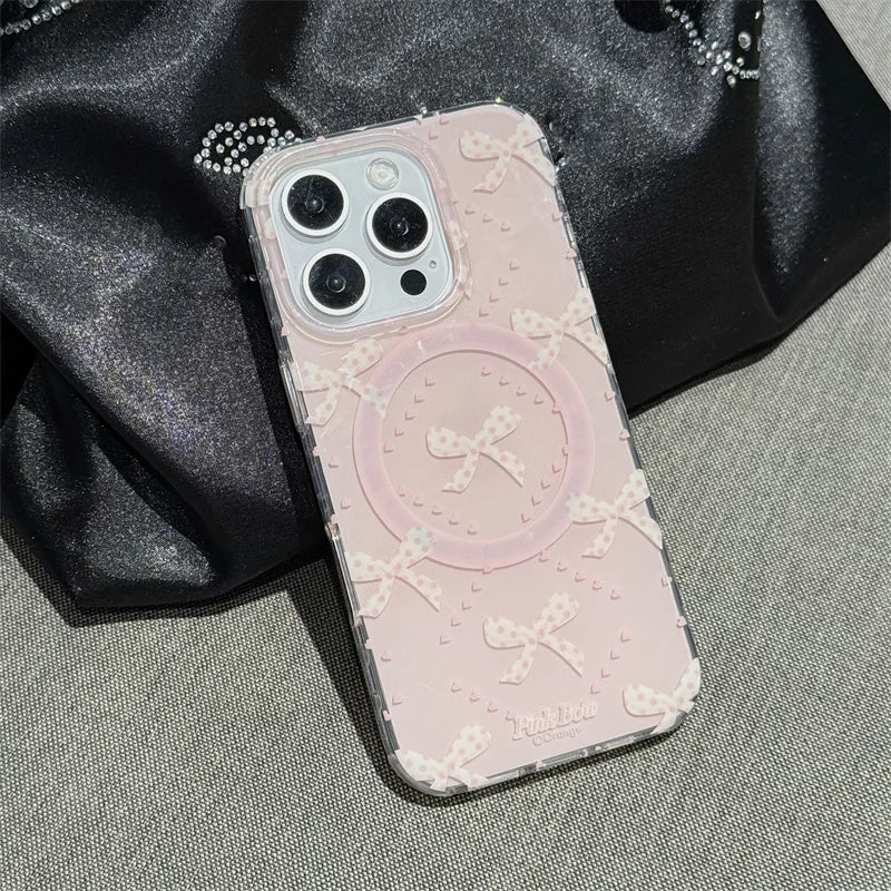 Pearl Bow Magnetic iPhone Case with Stand