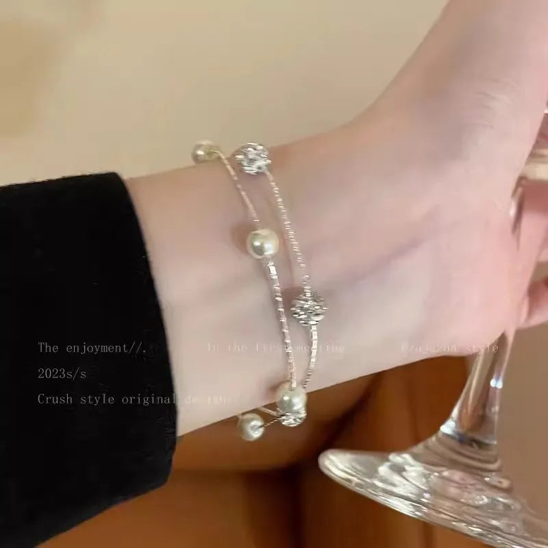 🌸 Zircon Flower Alloy Bracelet
