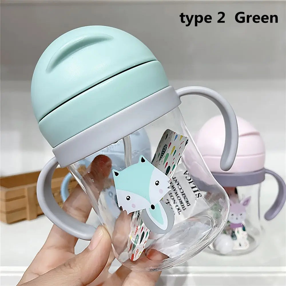Kids Cartoon Straw Water Bottle 250ml