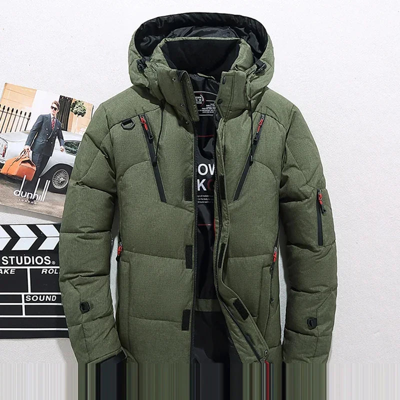 Men's Hooded White Duck Down Jacket