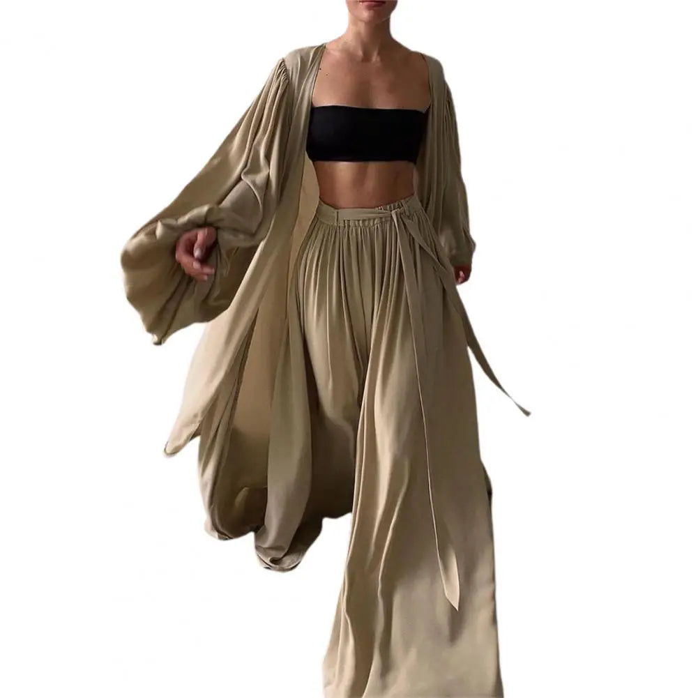 3-Piece Cardigan, Tube Top & Pants Lounge Set
