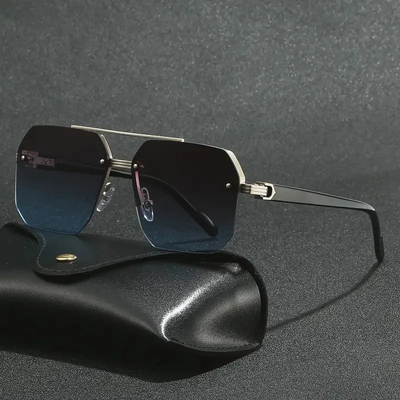 Semi-Rimless Aviator Sunglasses