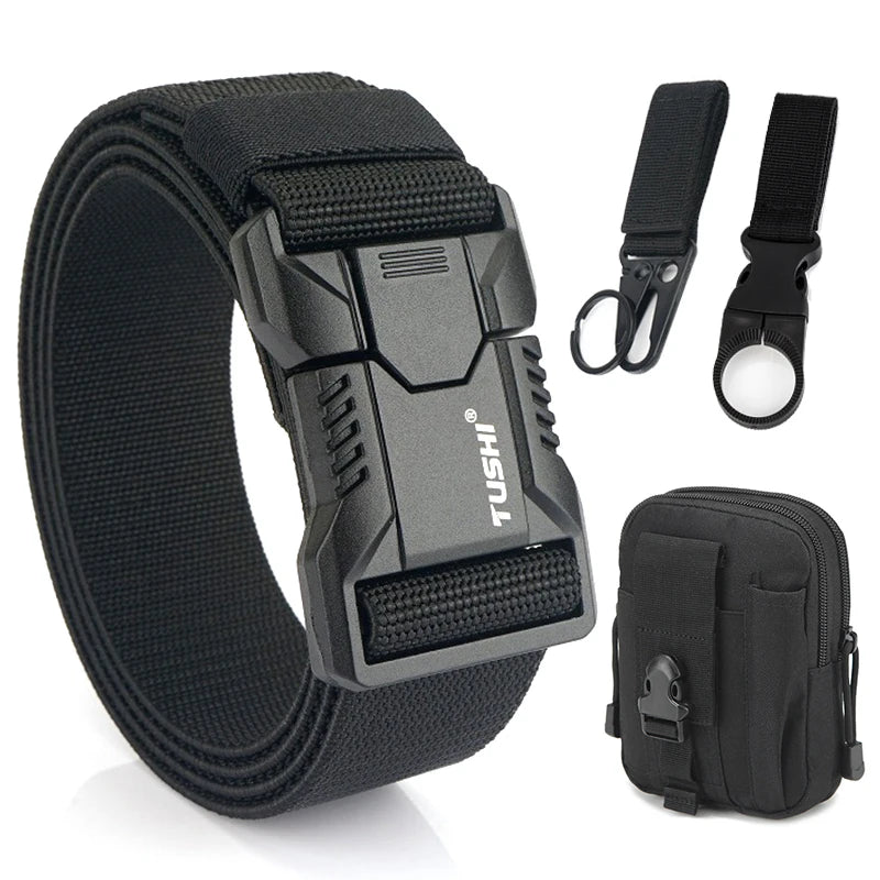 Tactical Elastic Belt with Quick Release Buckle