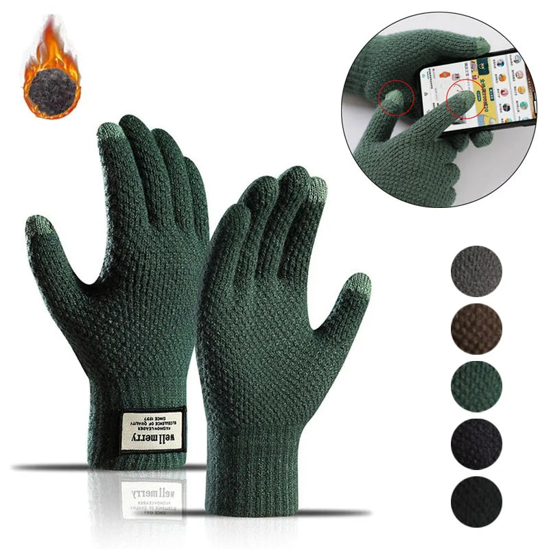 Men's Touchscreen Wool Knit Gloves