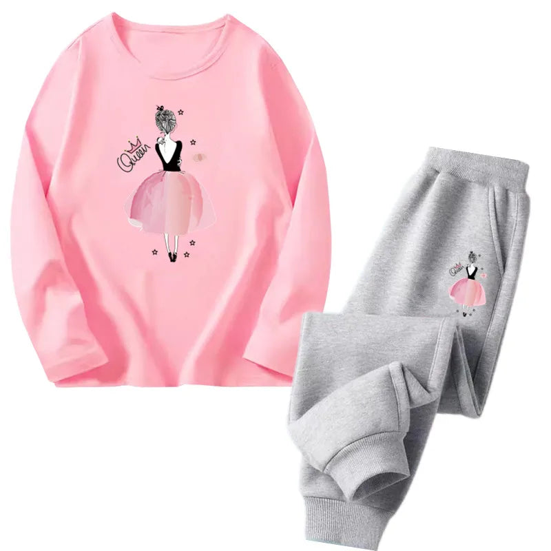 Girls Ballet Print Top & Pants Set
