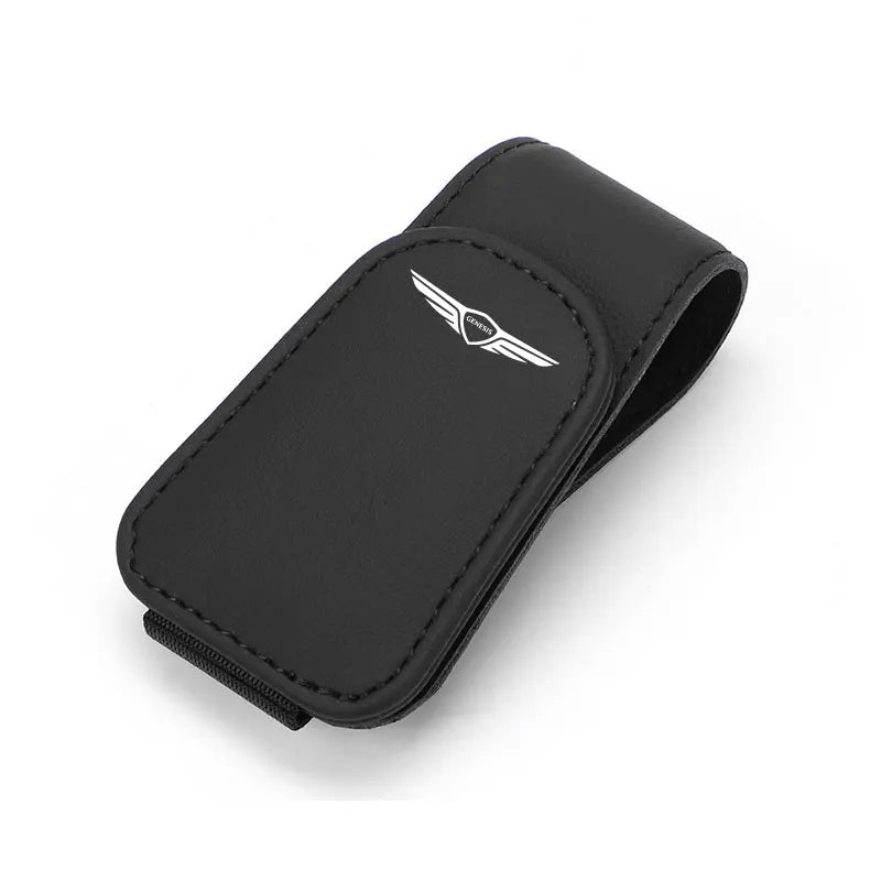 😎 Leather Sun Visor Glasses Clip