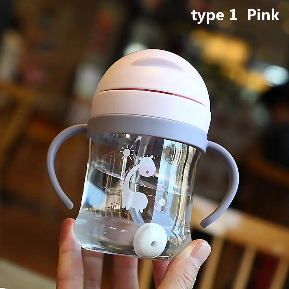 Kids Cartoon Straw Water Bottle 250ml