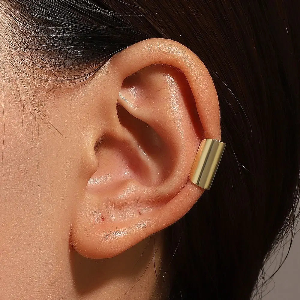Long Tube Clip-On Ear Cuff