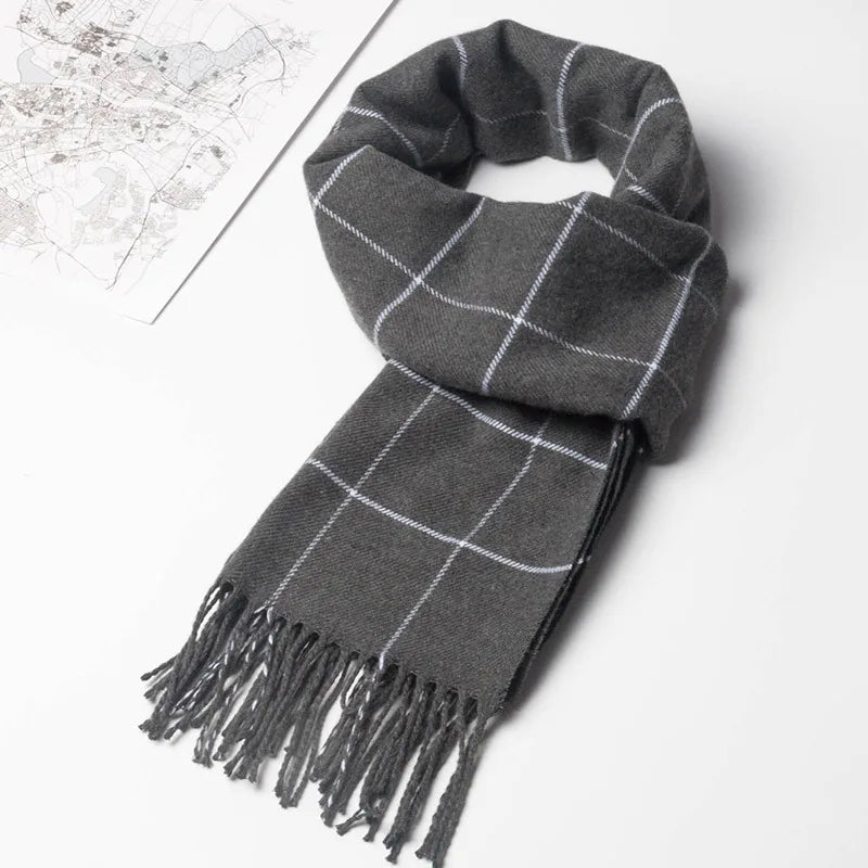 Men's Cashmere-Feel Tassel Scarf