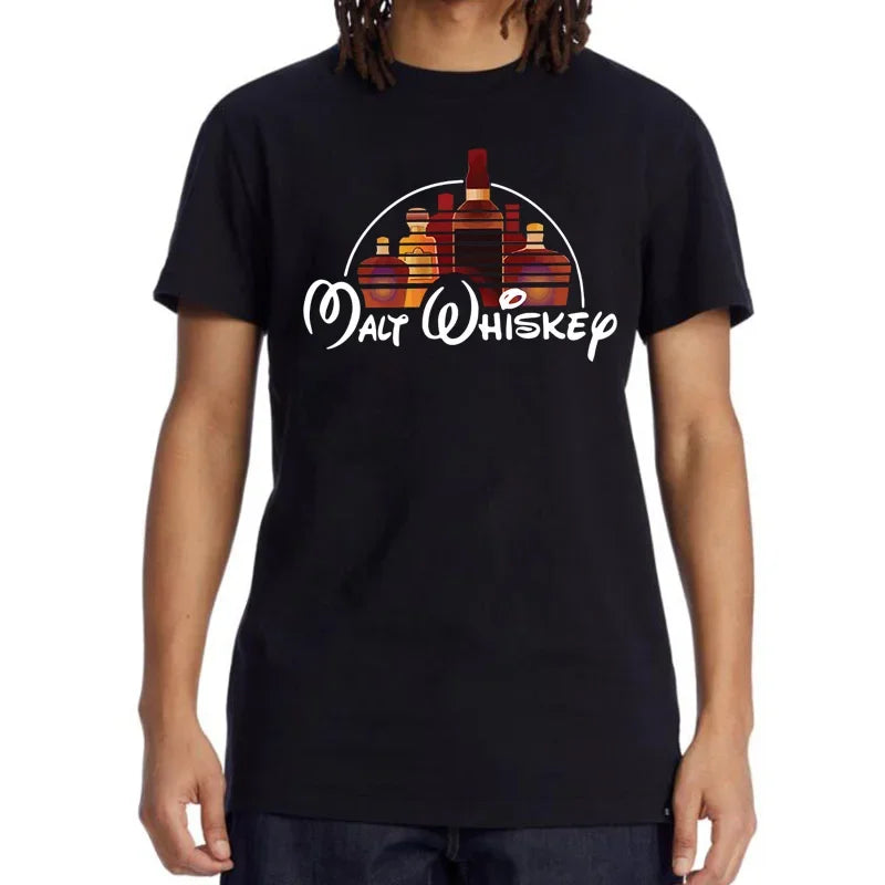 Men's Funny Whiskey Print T-Shirt