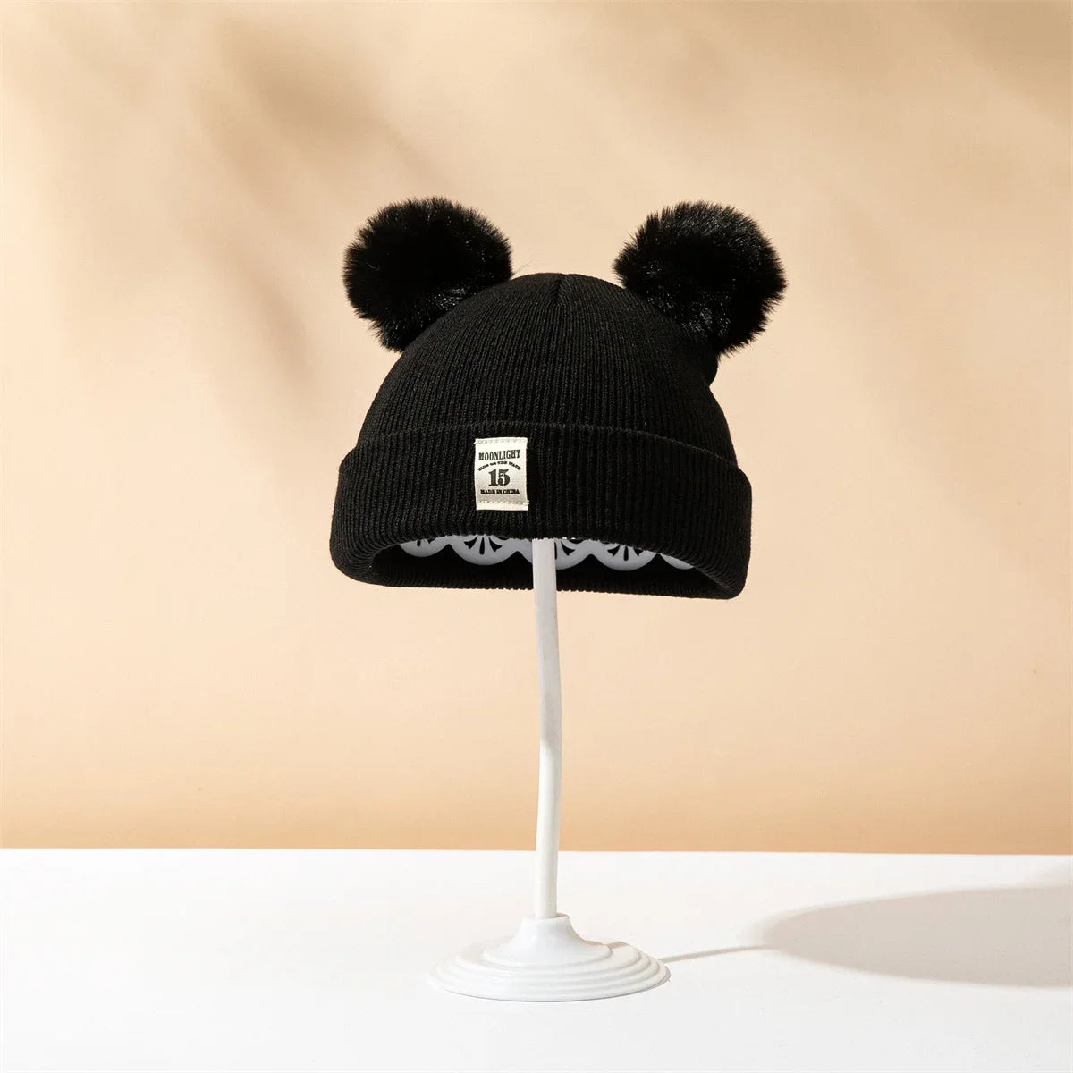Baby Double Pom Knit Hat