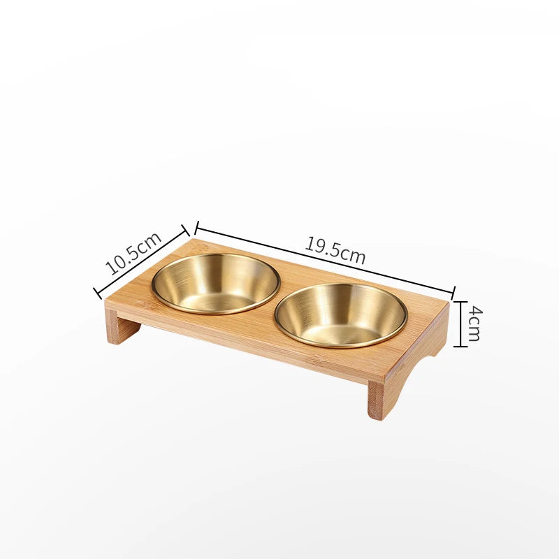 Bamboo Tray with Steel Dip Bowls