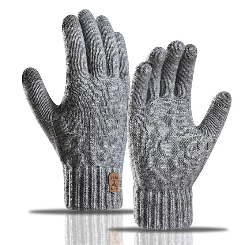 Men's Fleece-Lined Touchscreen Knit Gloves