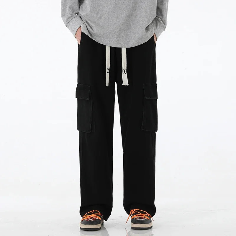 Men's Baggy Wide-Leg Cargo Jeans