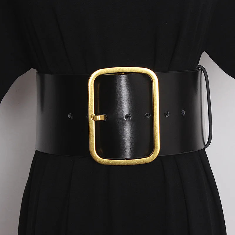 Women's Wide Leather Corset Belt