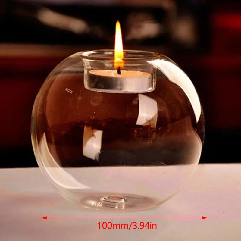 Round Glass Candle Holders