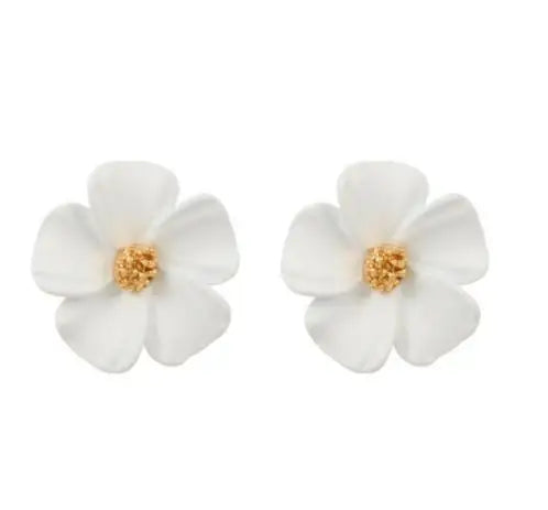 Colorful Enamel Big Flower Earrings