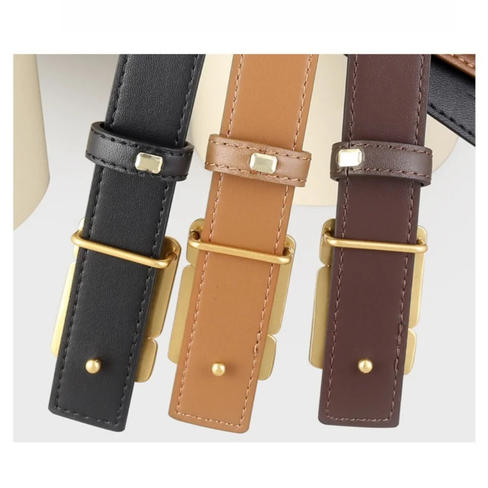 Women's Narrow Leather Waist Belt