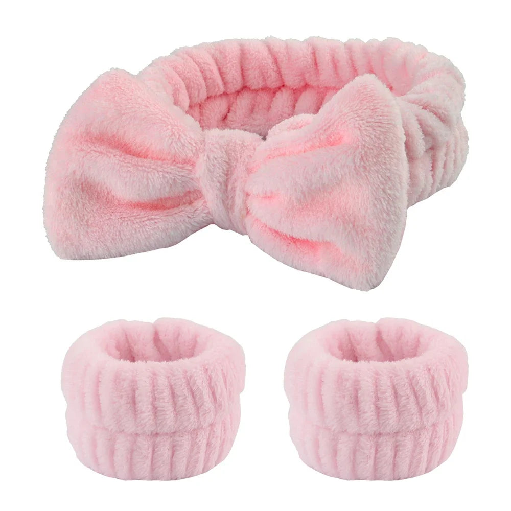 Spa Headband & Wristbands – 3 Pcs