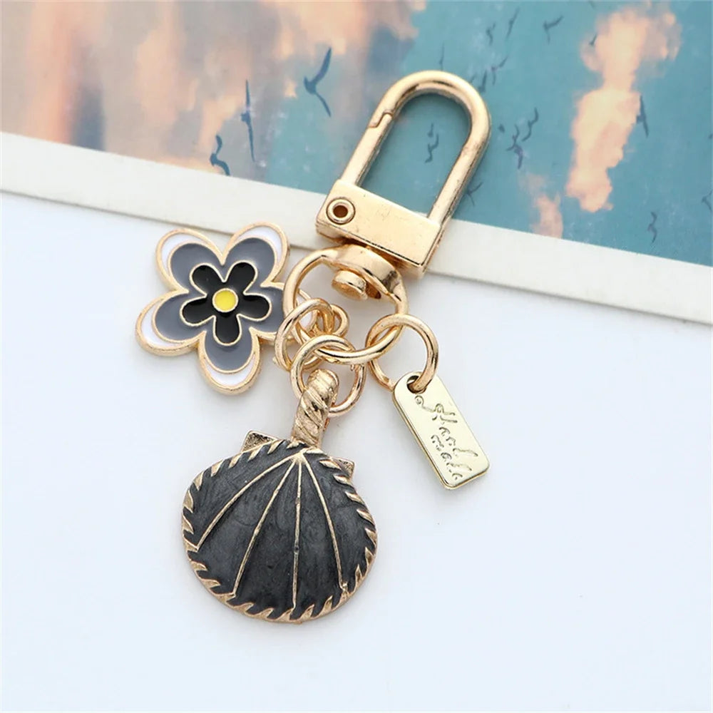 Enamel Cherry Blossom Keychain