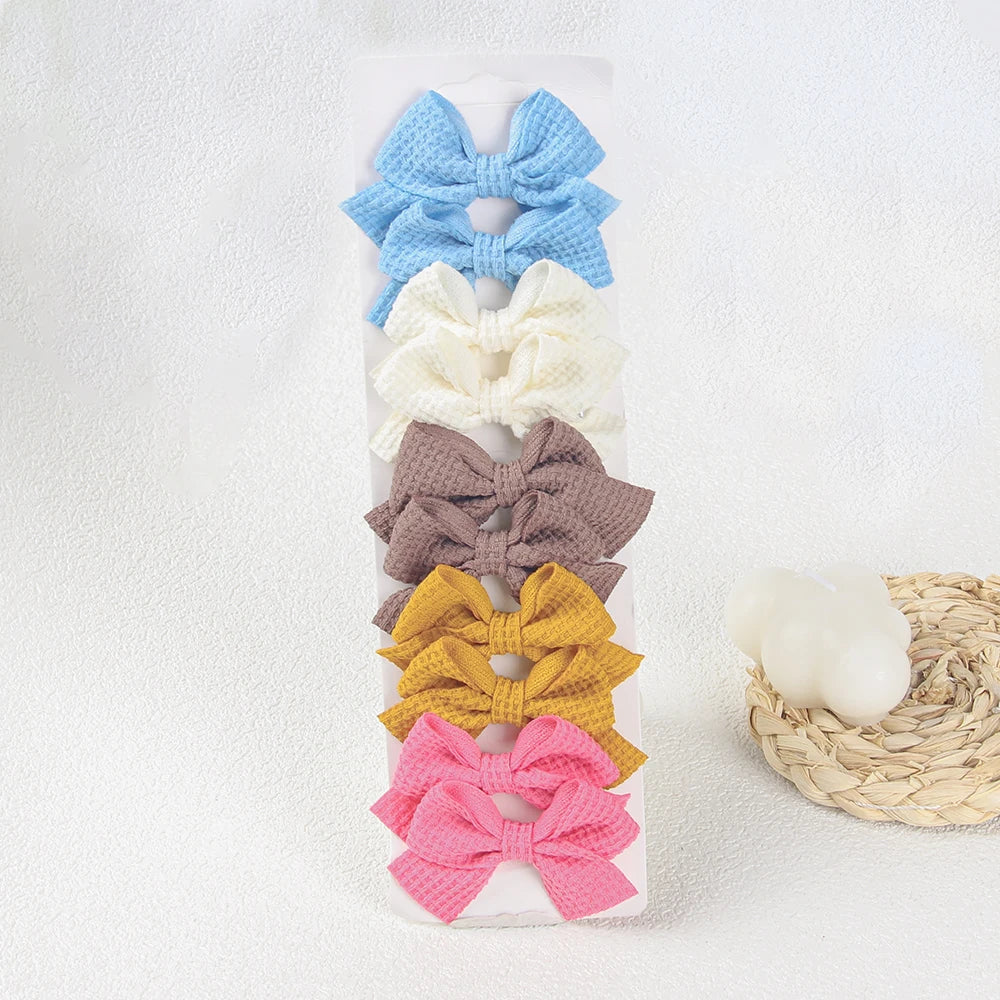 Girls Hair Bow Clips – 10 Pcs