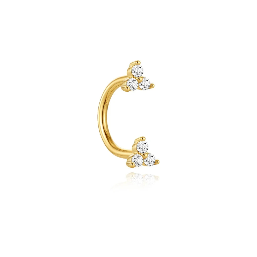 925 Silver Mini CZ Cartilage Stud (1 Pc)