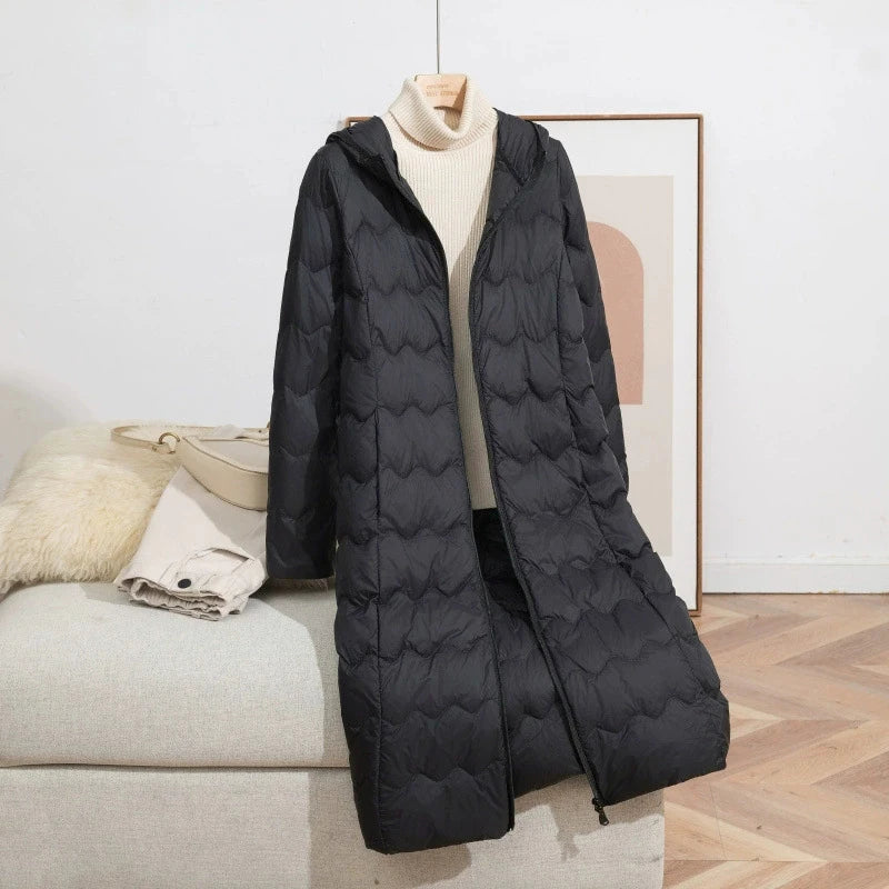 Women's Long Lightweight Duck Down Jacket