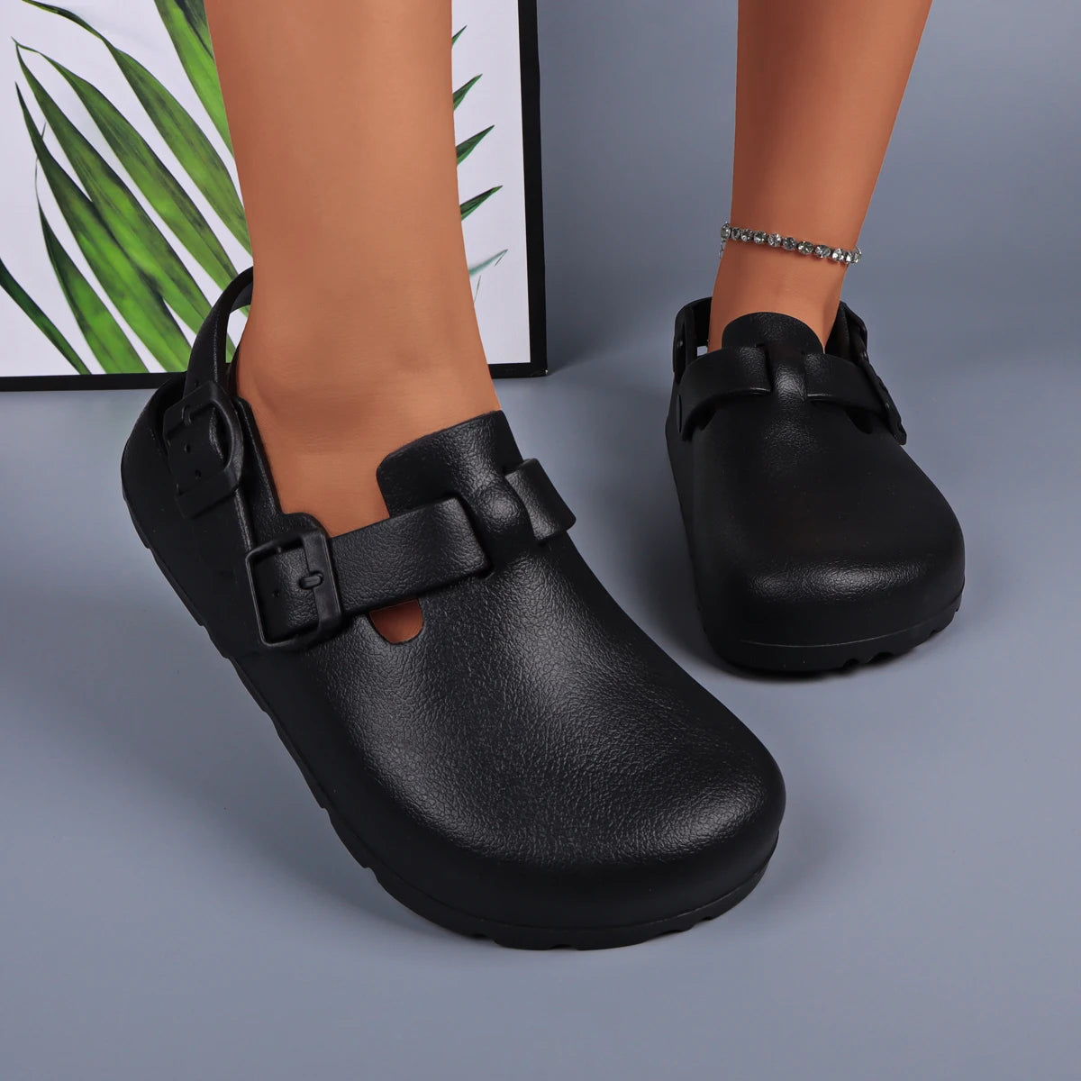 Women's Platform Buckle Clogs