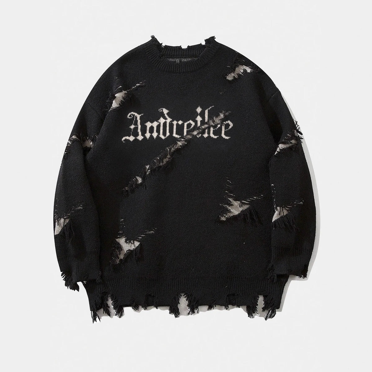 Men's Distressed Knit Sweater
