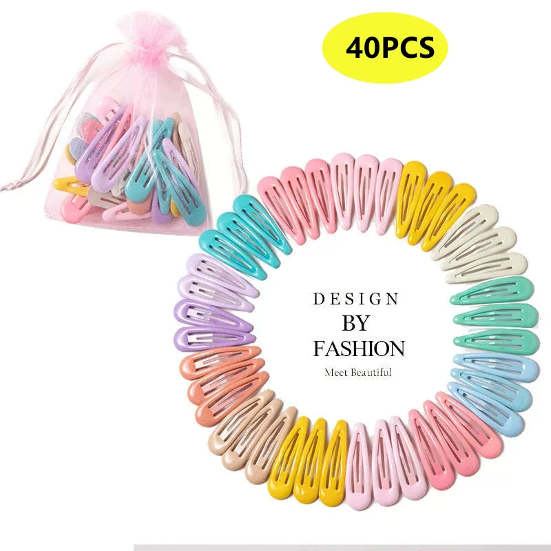 Girls Candy Color Hair Clips Set