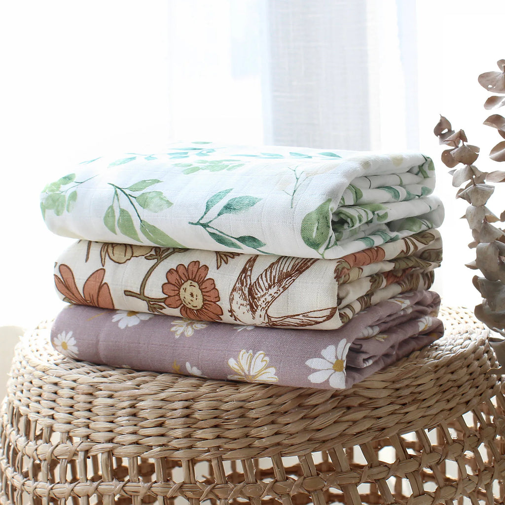 Bamboo Muslin Baby Swaddle Blanket 120cm