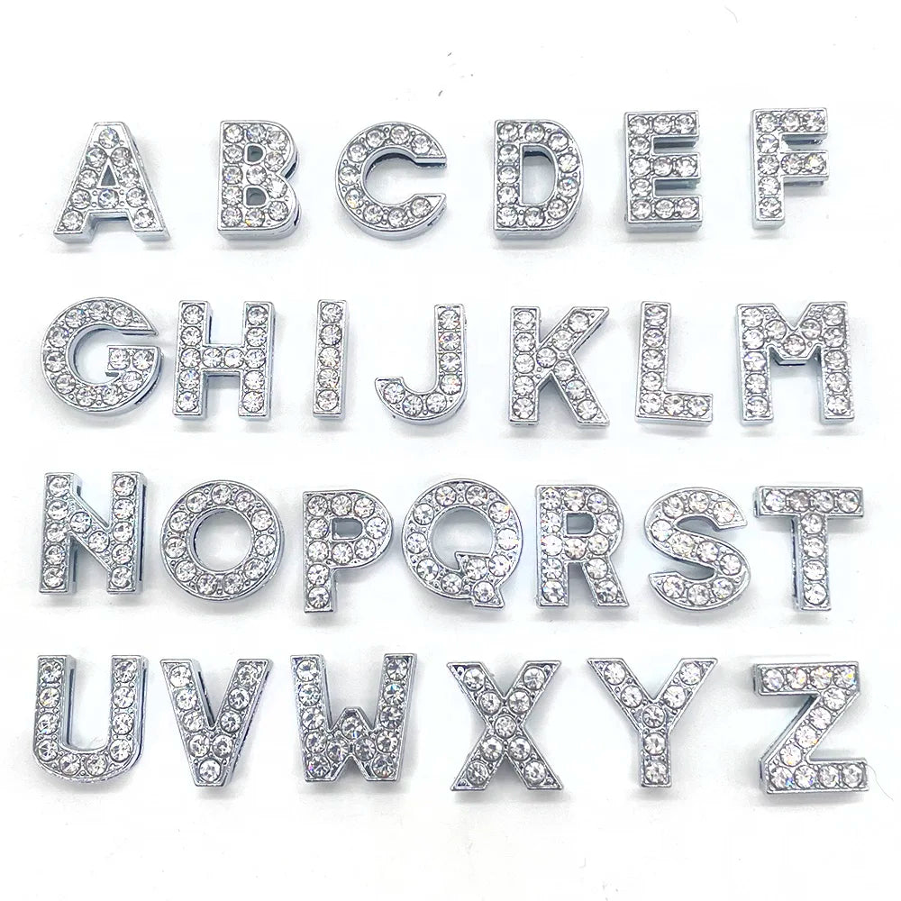 Rhinestone Letter Shoe Charms
