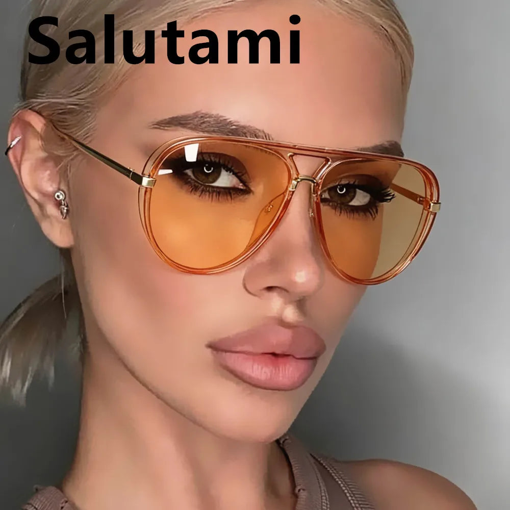 Oversized Oval Pilot Sunglasses