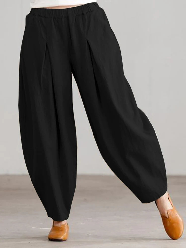 Loose Elastic Waist Palazzo Pants