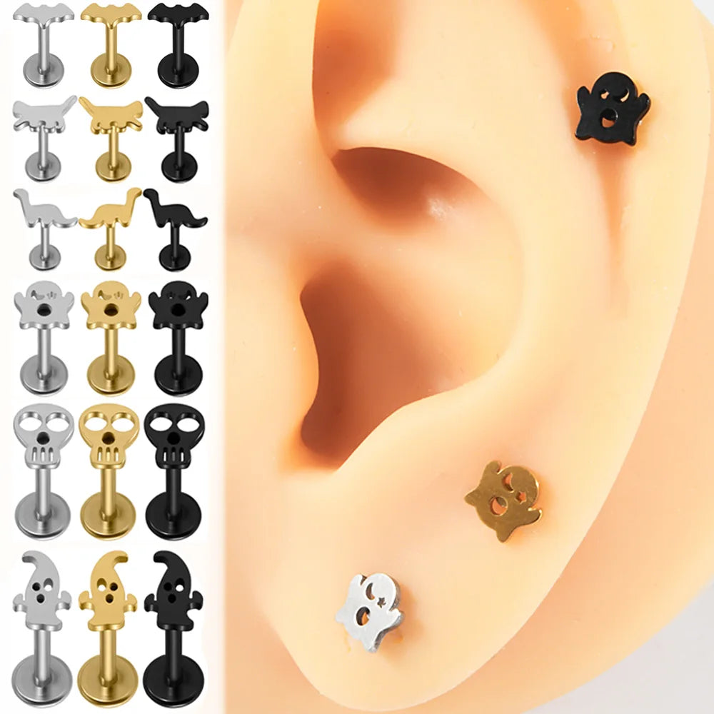 Skeleton Hand Cartilage Stud (16G)