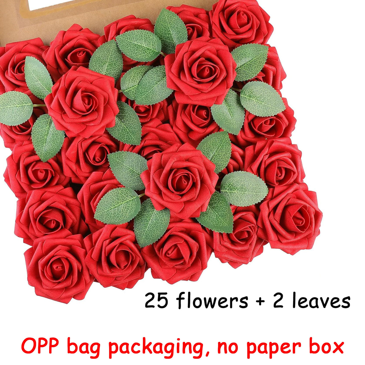 Artificial Roses with Stems – 25 Pcs