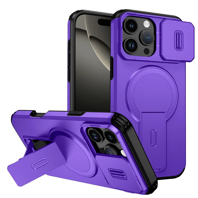 🔒 MagSafe Armor Stand Camera Protection Case
