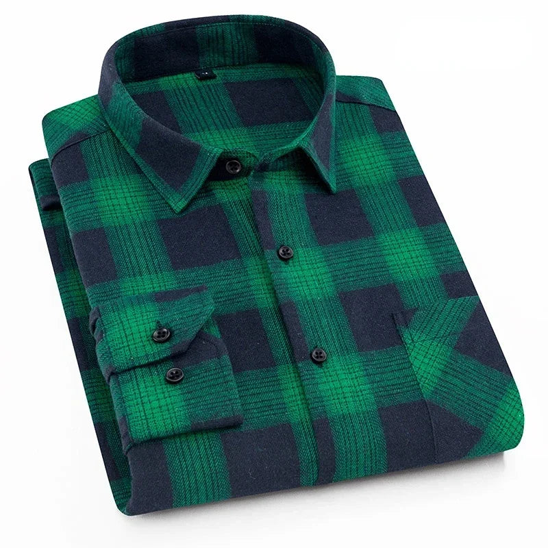 Men's Oversized Cotton Plaid Shirt