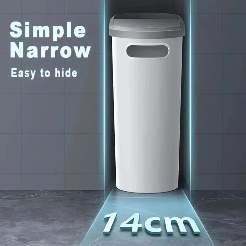 Slim Press-Top Trash Can