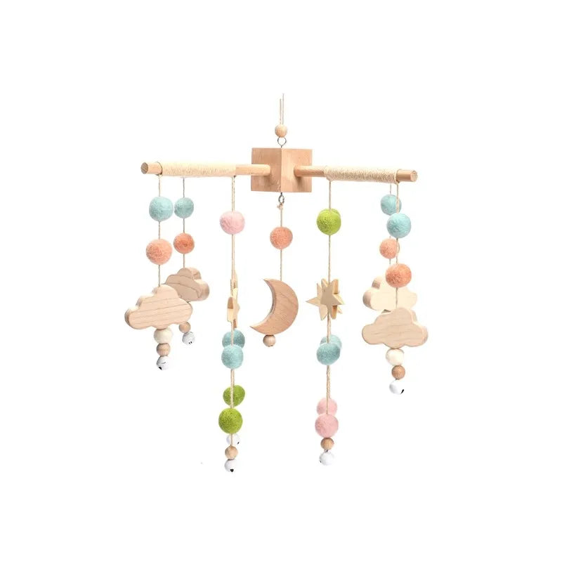 ⭐ Wooden Crochet Stars Baby Crib Mobile