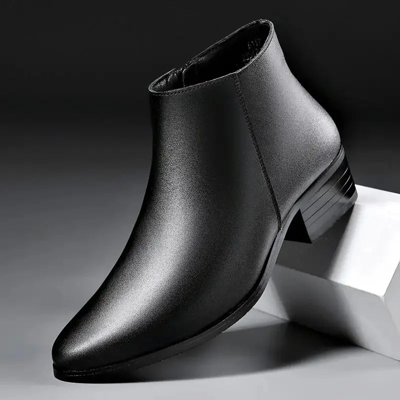 Men's Plush-Lined Leather Chelsea Boots