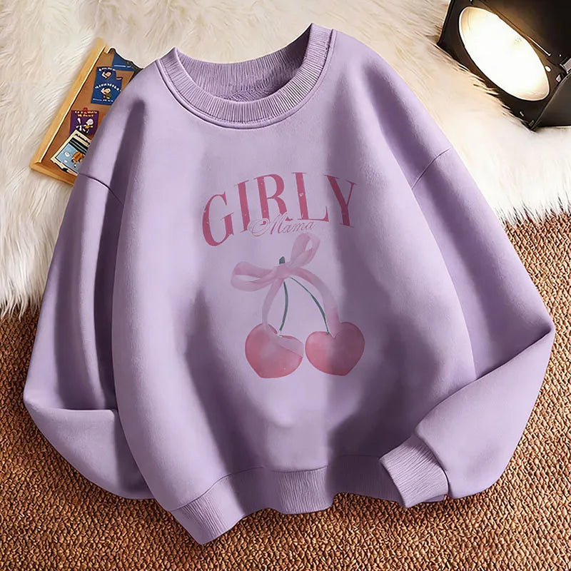 Girls Cherry Print Sweatshirt