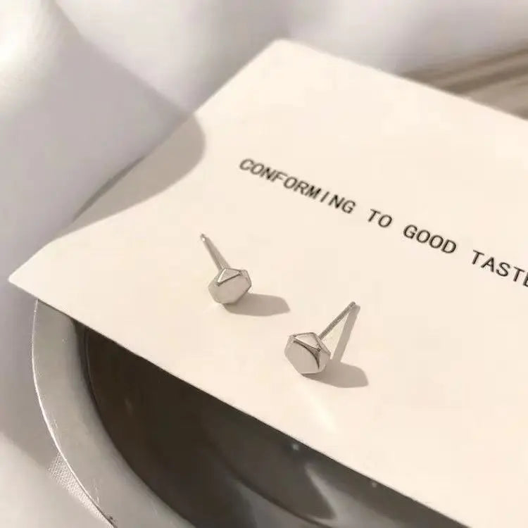 Tiny Metal Charm Stud Earrings