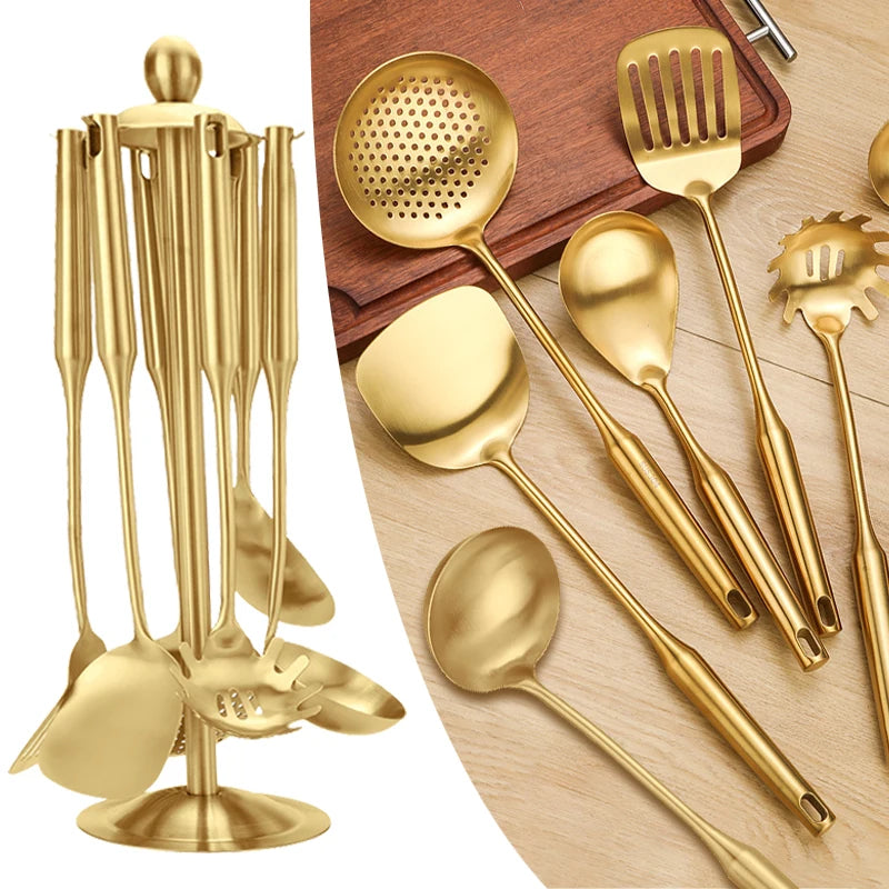 Gold Stainless Steel Kitchen Utensils
