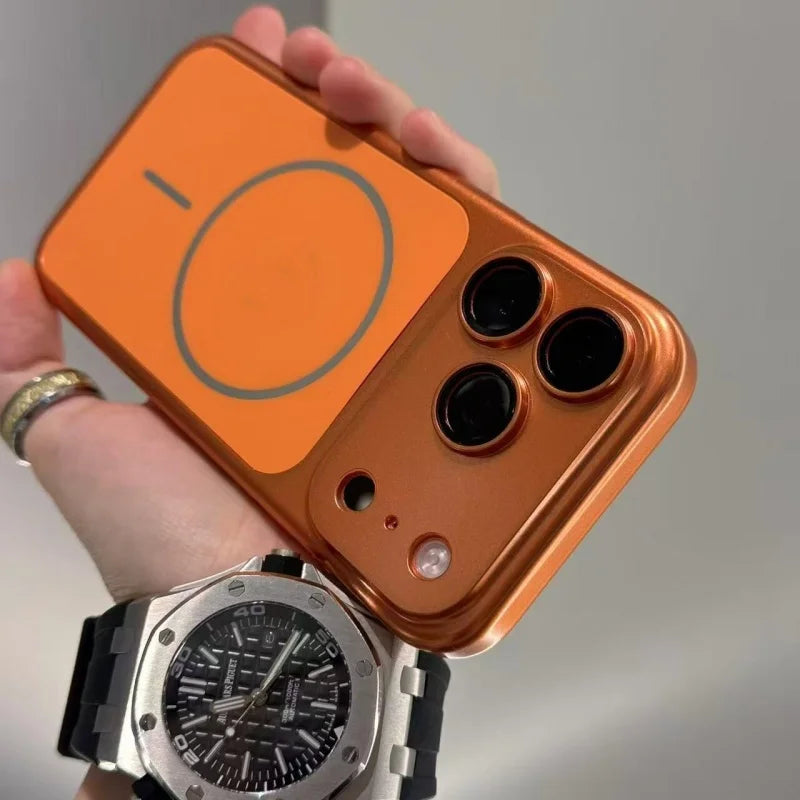 ⚙️ Metal Color Magnetic Charge Rugged Case